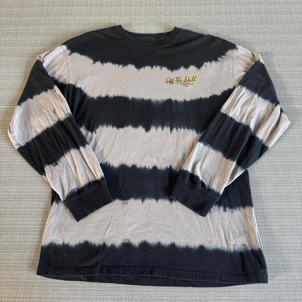 Vans black and gray tie-dye long sleeve cotton shirt size L